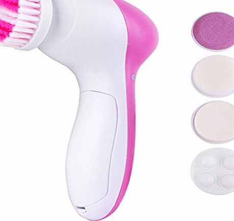 Finejo 5 in 1 Electric Face and Body Cleaner Face Massager Skin Spa Machine With Cleaning Brush, Body Exfoliator