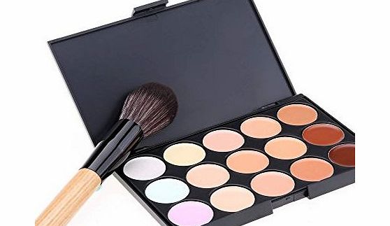 Finejo  Womens Makeup Cosmetics Tools Set 15 Colors Creamy Concealer Kit and 1 Brush