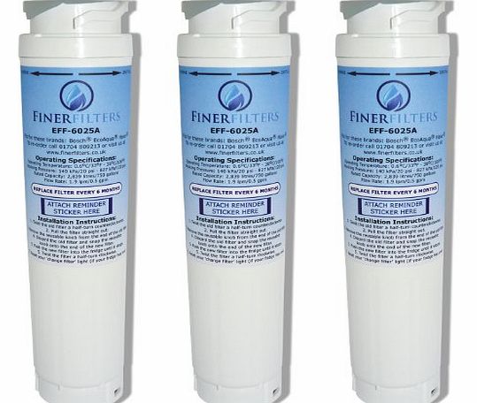 FINERFILTERS 2 x Finerfilters Compatible Ultra Clarity Fridge Water Filter Bosch,Siemens,Neff,Miele -644845