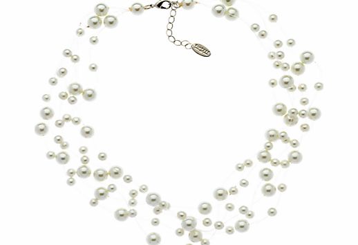 Finesse Pearl Illusion Necklace, White