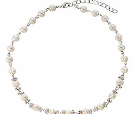 White Pearl and Cubic Zirconia Necklace