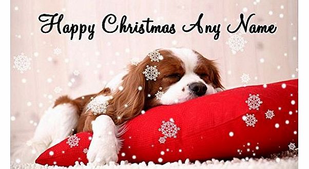 Fingerprint Designs Lovely Spaniel Dog Christmas Card Personalised