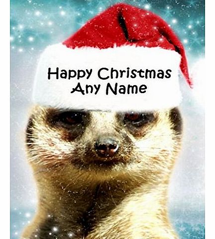 Fingerprint Designs Meerkat Funny Christmas Card Personalised