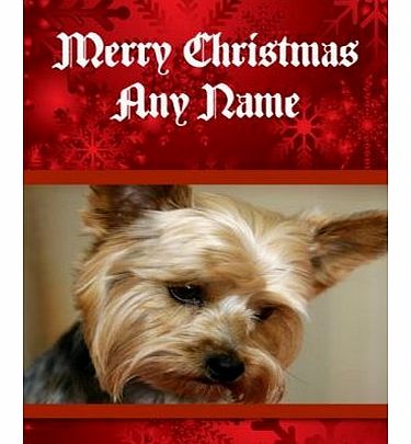 Fingerprint Designs Yorkshire Terrier Dog Christmas Card - Personalised FREEPOST