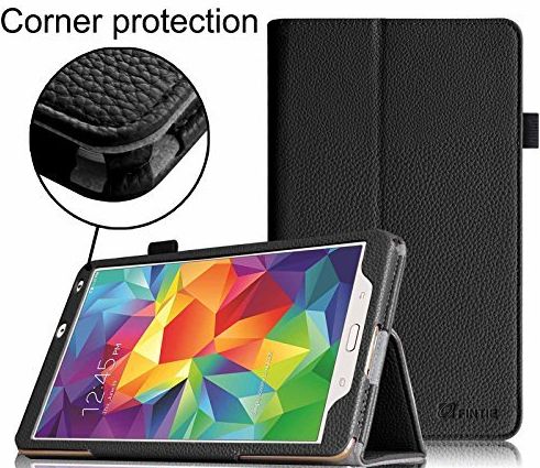  Samsung Galaxy Tab S 8.4 Folio Case - Slim Fit Premium Vegan Leather Cover for Samsung Tab S 8.4-Inch Tablet, Black