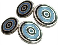 Fiona Rae Blue Double Target Cufflinks by