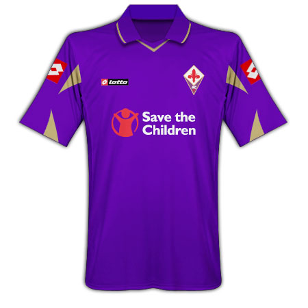 Fiorentina Lotto 2010-11 Fiorentina Save The Children Home Shirt