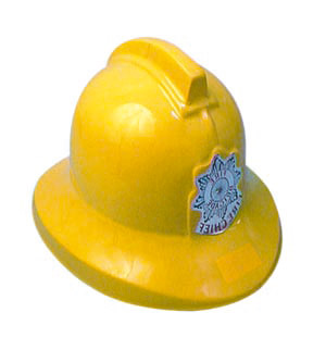 Fire Chief helmet, yellow plastic
