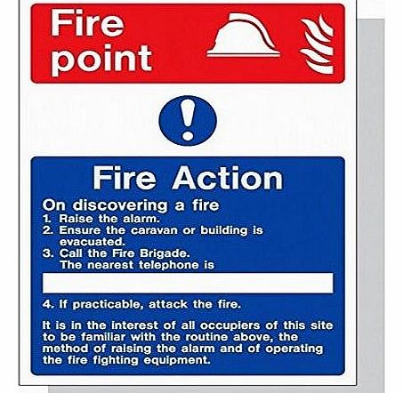 Fire Safety Supplier Caravan Park Staff Fire Action Sign -150x200mm