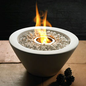 Fire Bowl White Ceramic
