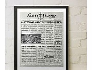 Firebox Amity Island Gazette (Large in a Black Frame)