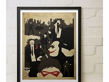 Firebox Faces of Gotham (Large in a Black Frame)