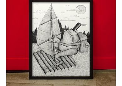 Firebox Frogs Might Sail (Large in a Black Frame)