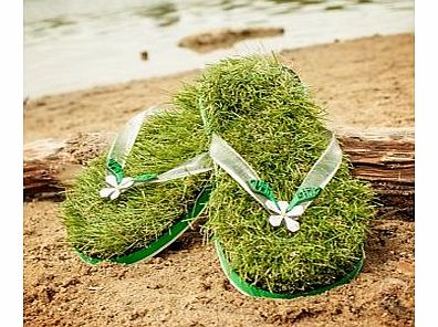 Firebox Green Grass Flip Flops (Womens Medium)