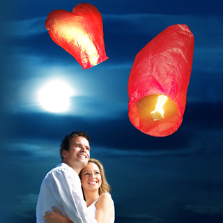 Love Heart Sky Lanterns (2 Pack)