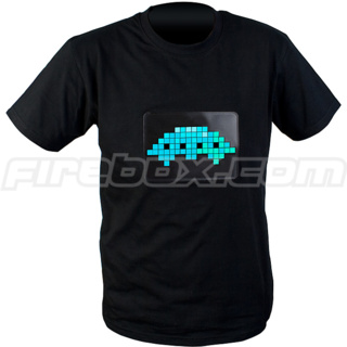 Firebox Space Invaders Light Up T-Shirt (Green - Large)