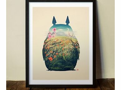 Firebox Totoro (Large in a Black Frame)
