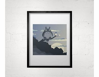 Totoro Tree (Large in a Black Frame)