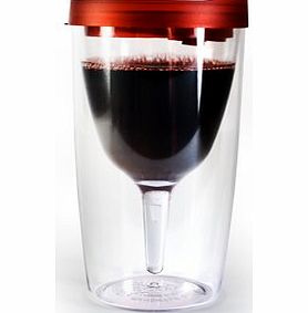 Firebox Vino2Go Portable Wine Glass (Merlot Red)