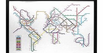 Firebox World Tube Map (Large in a Black Frame)