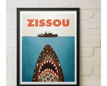 Zissou The Aquatic (Large in a Black Frame)
