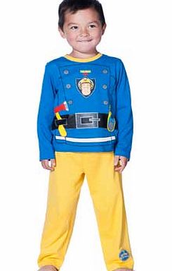 Fireman Sam Boys Blue and Yellow Pyjamas - 2-3