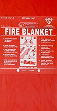 FireShield British Standard Approved - 1.8m x 1.2m Fire Blanket - Kitchen amp; House Fire Blanket in Rigid Case - FireShield