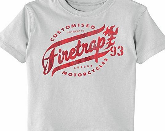 Firetrap Boys Circular Logo Graphic Crew Neck Short Sleeve T-Shirt, Dawn Blue, 12-13 Years