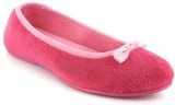 Ever So Soft `Prima` Ladies Ballerina Slippers - Dk Pink/Pink - 7 UK