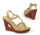 Garage Sandals - Anderson - Womens Wedge Sandal - Taupe Size 5 UK