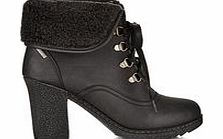 Kirsty black lace-up ankle boots