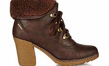 Kirsty brown lace-up ankle boots
