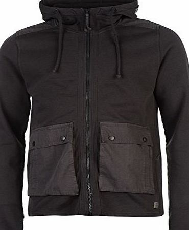 Firetrap Mens Blackseal Zip Through Hoodie Long Sleeve Hooded Top Charcoal L