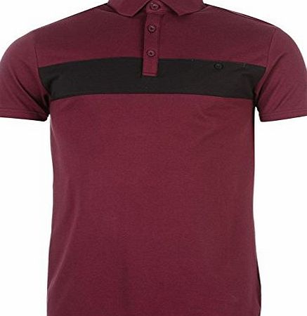 Firetrap Mens Charter Polo Shirt Short Sleeve Casual Tee Top Grape/Dk Navy L