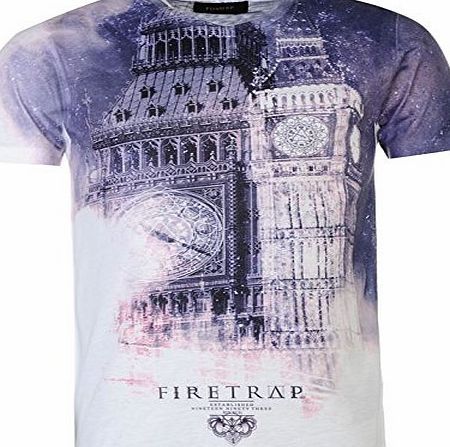Firetrap Mens Hampton Sub T Shirt Lightweight Print Short Sleeve Crew Neck Tee Big Ben SUB L