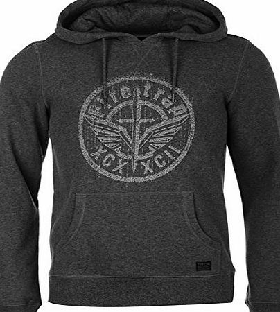 Firetrap Mens Ivory Hoody OTH Hoodie Long Sleeve Hooded Casual Top Grey Marl XL