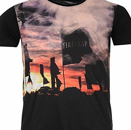 Firetrap Mens Smith Sub T Shirt Summer Casual Print Short Sleeve Crew Neck Tee Festival SUB L