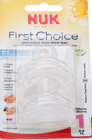 First Choice NUK First Choice Silicone Teat Size 1 Medium