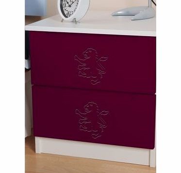 First Team Furniture Aston Villa 2 Drawer Bedside Cabinet