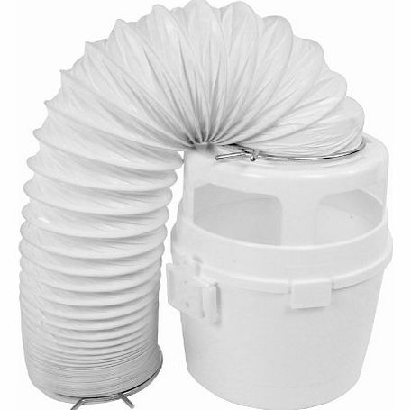 First4spares 4ft Vent Hose Condenser Bucket Wall Mount Kit for Bosch Tumble Dryers (White)