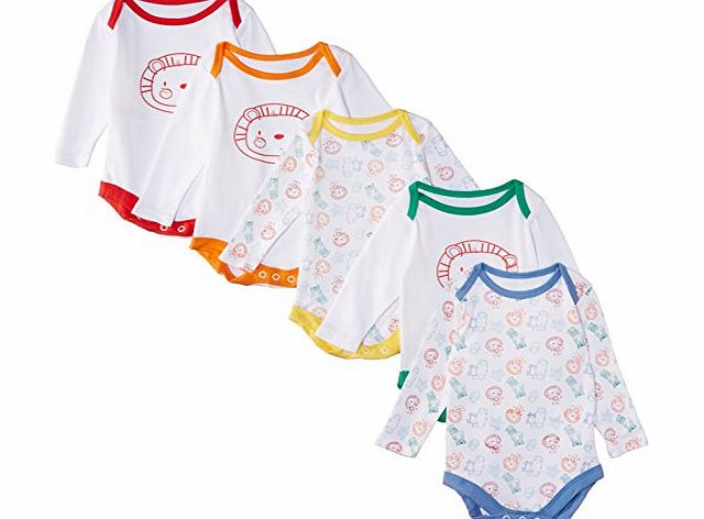 Fisher Price Clothing Unisex Baby ``Fisher Price`` Discover and Grow PK5 Bodysuit, Multicoloured, 0-3 Months