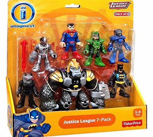 Imaginext Justice League 7 Pack Action Figure Set With Batman, Superman, Green Arrow and Others