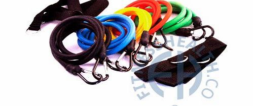 FH Resistance Bands | Home Gym Workout | Exercise Bands | Toning Equipment | Fitness Tubes | Pilates | Yoga| p90x | p90x2 | Total Weight 160lbs