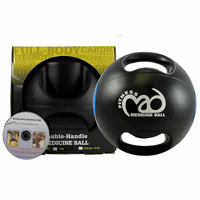 Fitness-Mad Double Grip Medicine Ball and VCD (FMEDBALLDG6 - Med.Ball and VCD 6Kg)