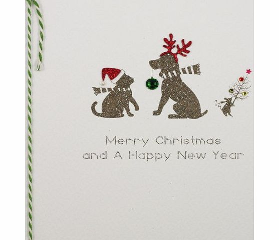 FIVE DOLLAR SHAKE  CANDY CANE CHRISTMAS RANGE `` Merry Christmas / New Year `` Handmade Open Christmas Card - AT11