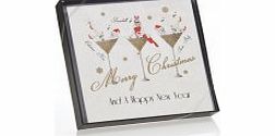 FIVE DOLLAR SHAKE  SPARKLING ICE RANGE `` Merry Christmas And A Happy New Year `` Boxed Christmas Cards (6 Cards Per Box)- EB6