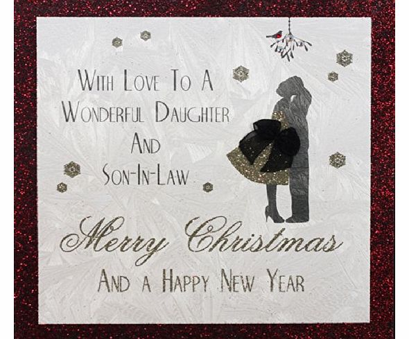 FIVE DOLLAR SHAKE  STARDUST CHRISTMAS RANGE `` Daughter amp; Son-In-Law `` Handmade Christmas Card - CS19