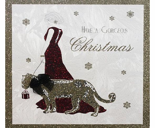 FIVE DOLLAR SHAKE  STARDUST CHRISTMAS RANGE `` Have A Gorgeous Christmas `` Handmade Open Christmas Card - CS12