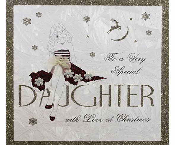 FIVE DOLLAR SHAKE  STARDUST CHRISTMAS RANGE `` To A Very Special Daughter `` Handmade Christmas Card - CS20