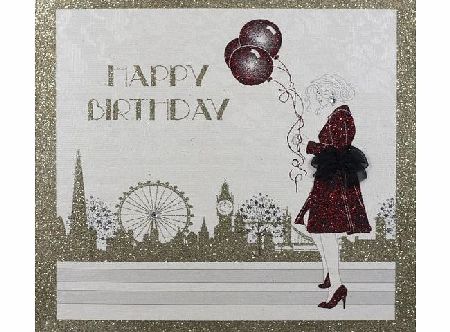 FIVE DOLLAR SHAKE  STARDUST COUTURE RANGE `` Happy Birthday `` Handmade Open Birthday Card - CF10